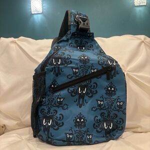 Haunted Mansion Blue Wallpaper Chest Sling Bag Travel Daypack Unisex NEW